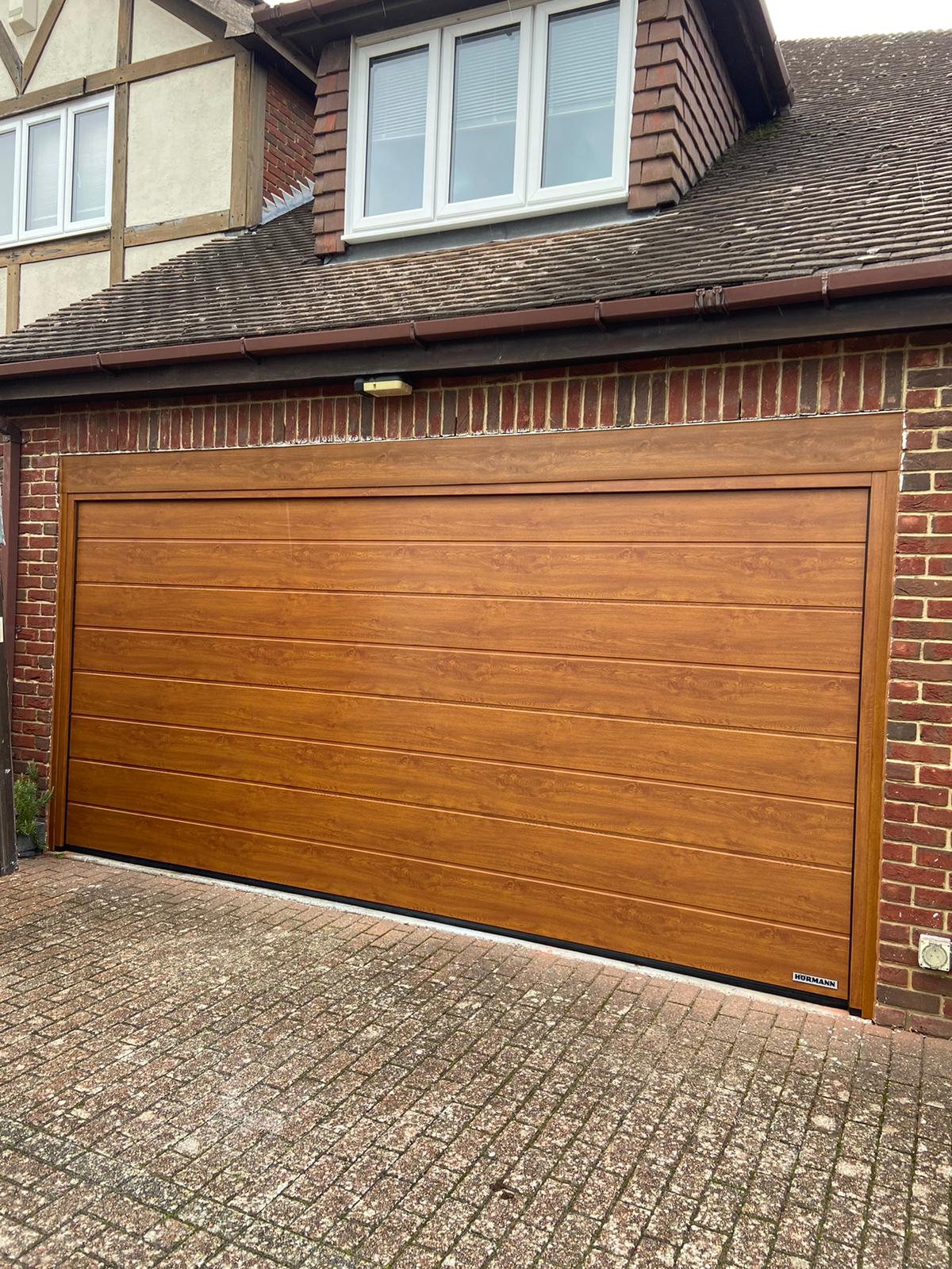Hormann LPU 42 M-Ribbed Decograin Sectional Garage Door