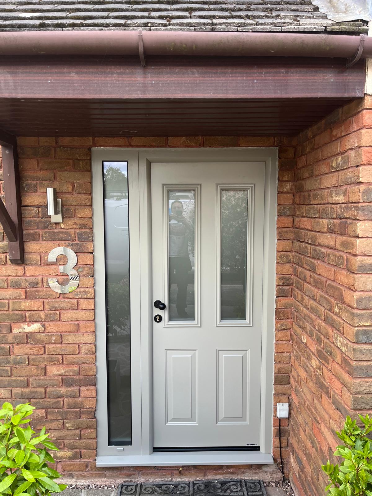 Hormann Thermo65 Style 410S (satin-finished glass) Entrance Door