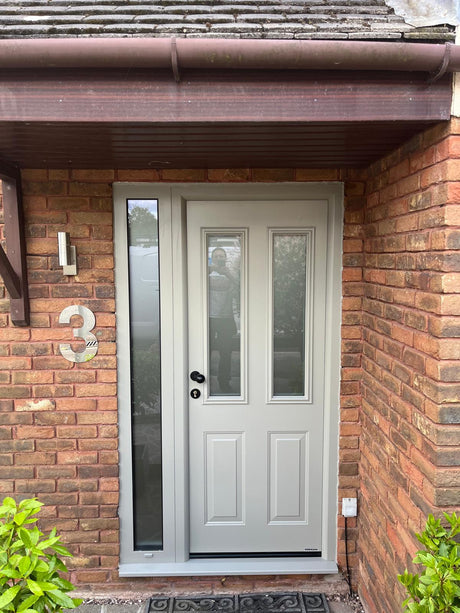 Hormann Thermo65 Style 410S (satin-finished glass) Entrance Door